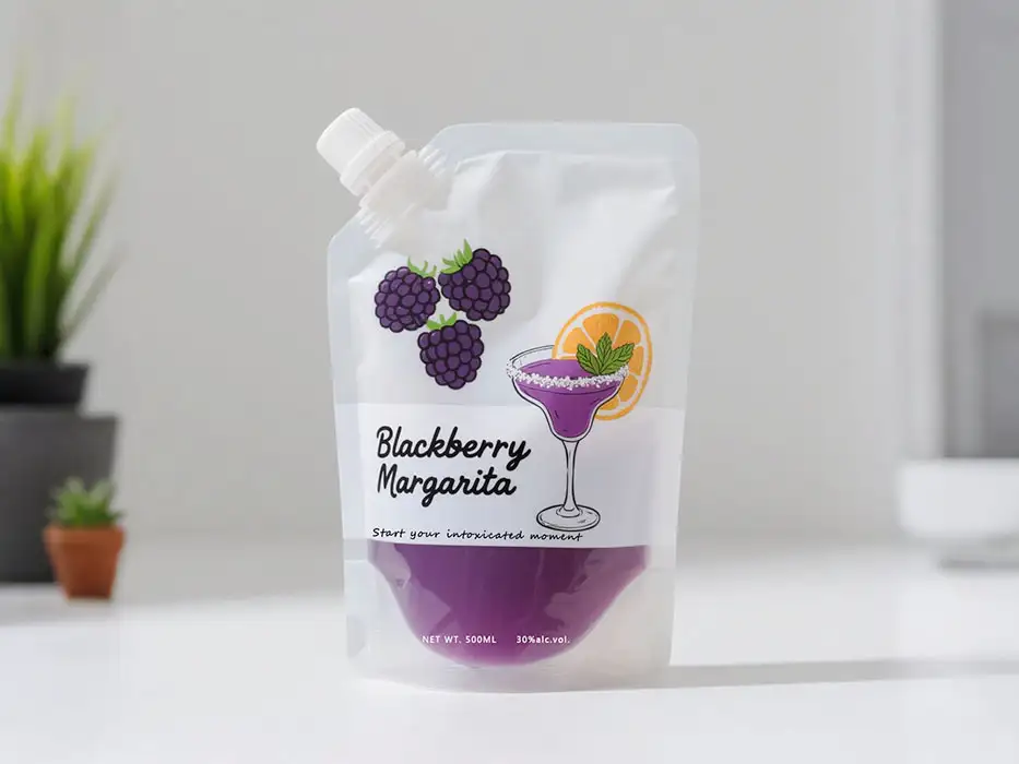 kundenspezifischer 500-ml-Doypack-Beutel für Getränke mit Eckausguss